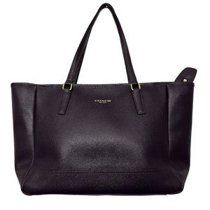 Coach Saffiano Purple Leather Tote City Tote